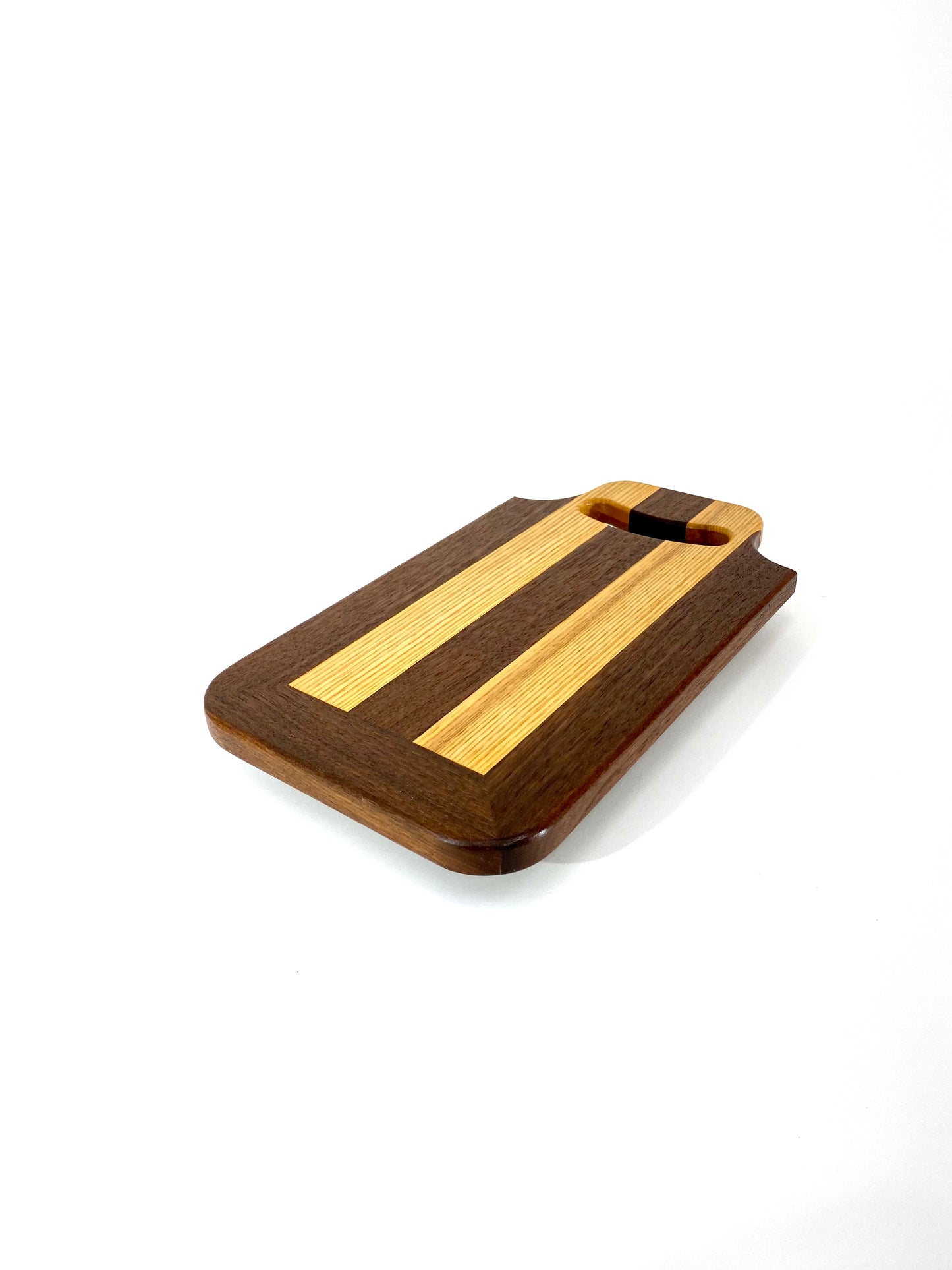 Walnut and Ash cutting board with handle.