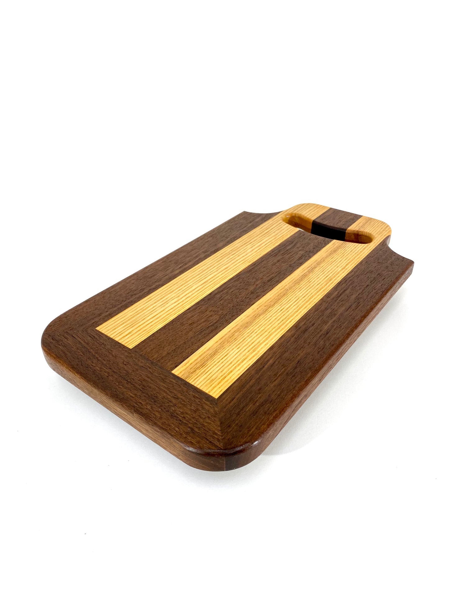 Walnut and Ash cutting board with handle.